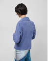 Chaqueta ante azul con pespuntes - Mujer | Roberto Verino