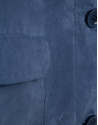 Chaqueta ante azul con pespuntes - Mujer | Roberto Verino