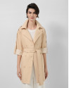 Double-faced cotton camel double-breasted ... | Roberto Verino