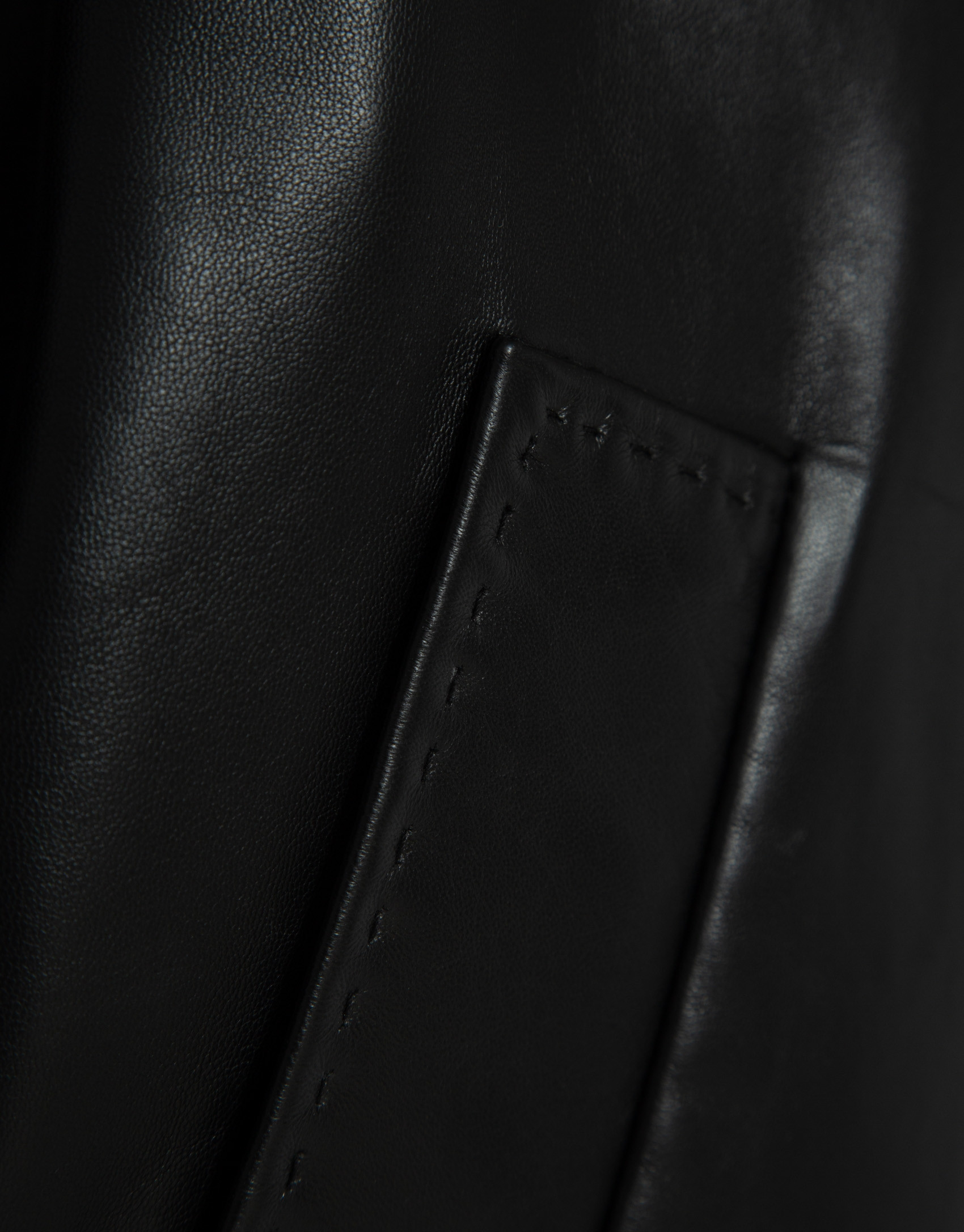 Black nappa leather short jacket with ... | Roberto Verino