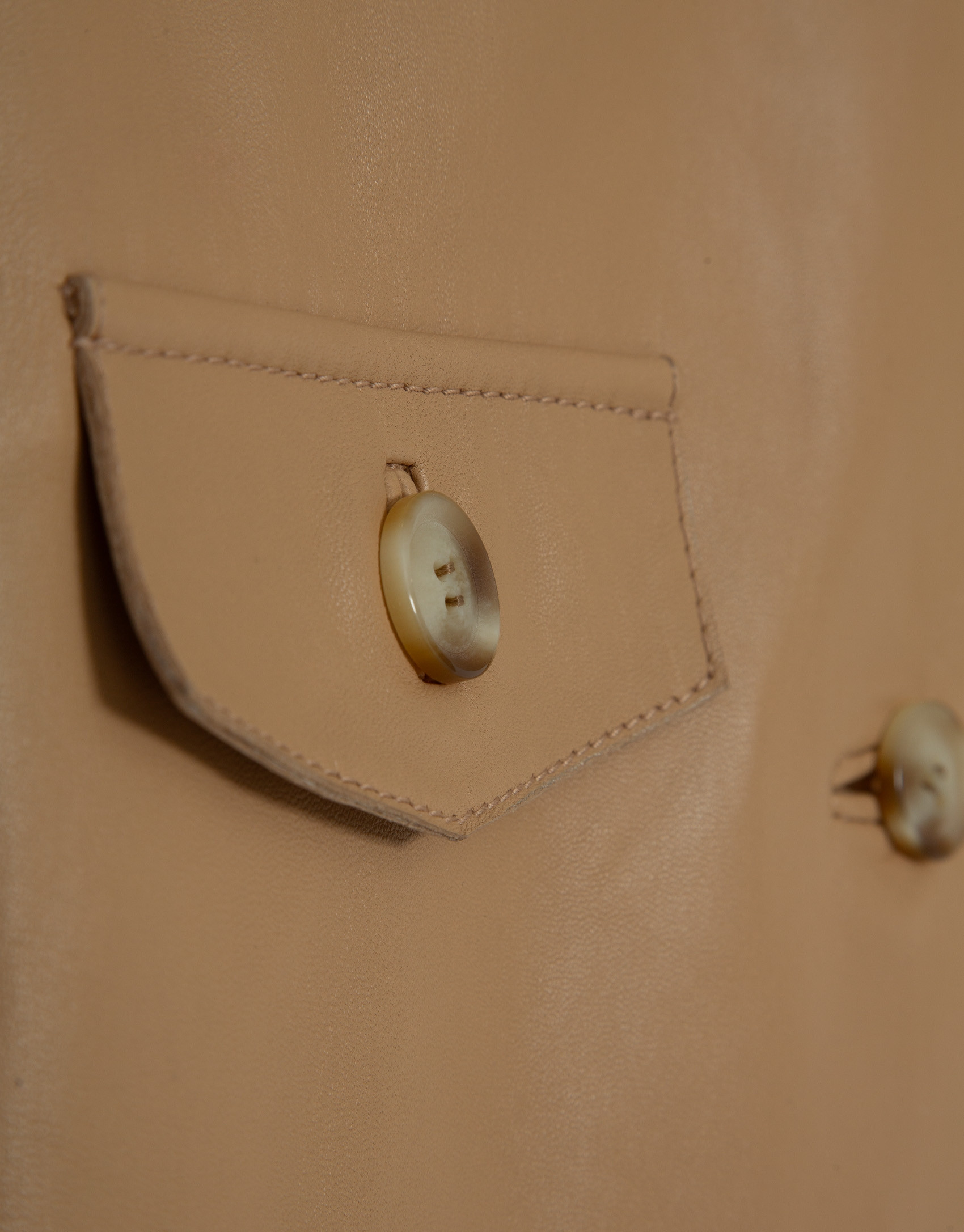 Short camel nappa leather jacket with belt | Roberto Verino