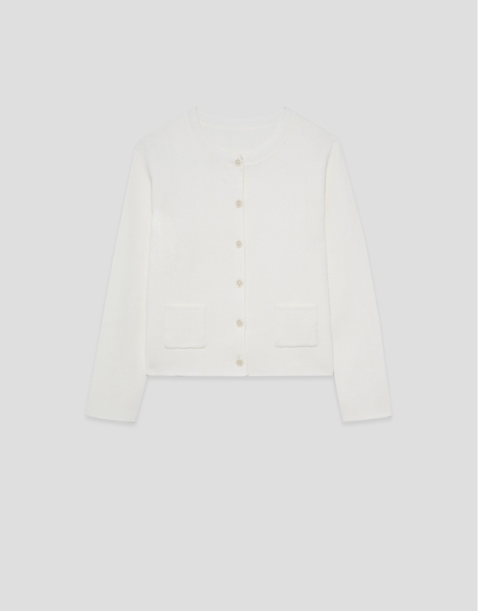 Chaqueta jacquard espiga blanca - Mujer | Roberto Verino