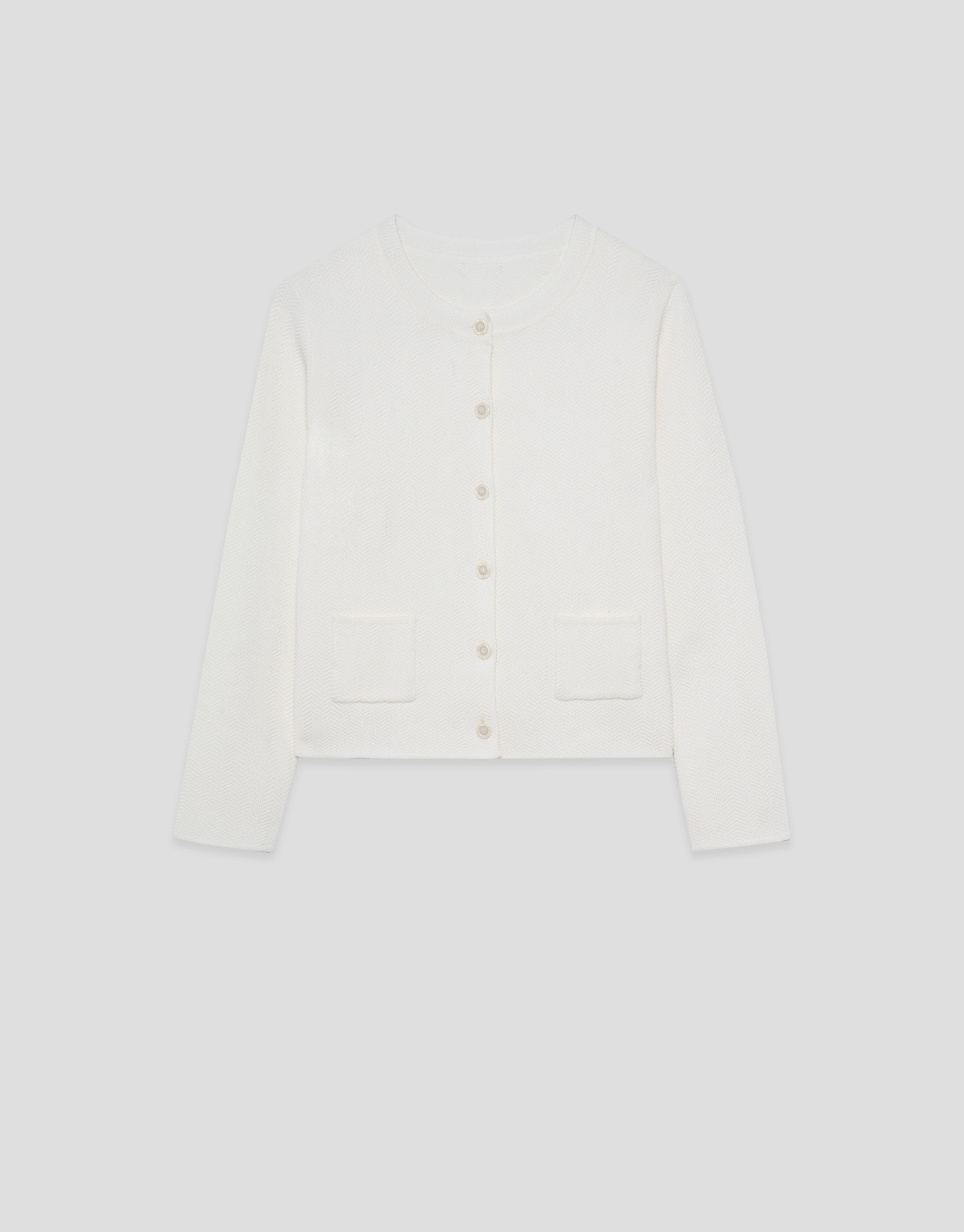 White herringbone jacquard jacket - Woman | Roberto Verino