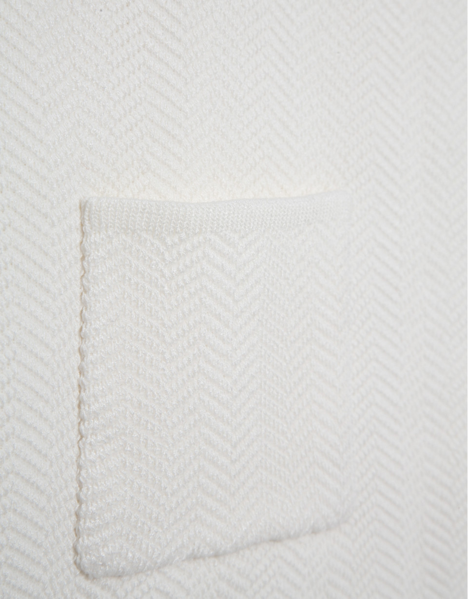 White herringbone jacquard jacket - Woman | Roberto Verino