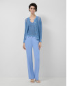 Blue openwork knit cardigan with lurex - Woman | Roberto Verino