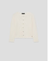 Short ecru bobble knit jacket - Woman - SS2026 | Roberto Verino