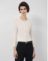 Short ecru bobble knit jacket - Woman - SS2026 | Roberto Verino