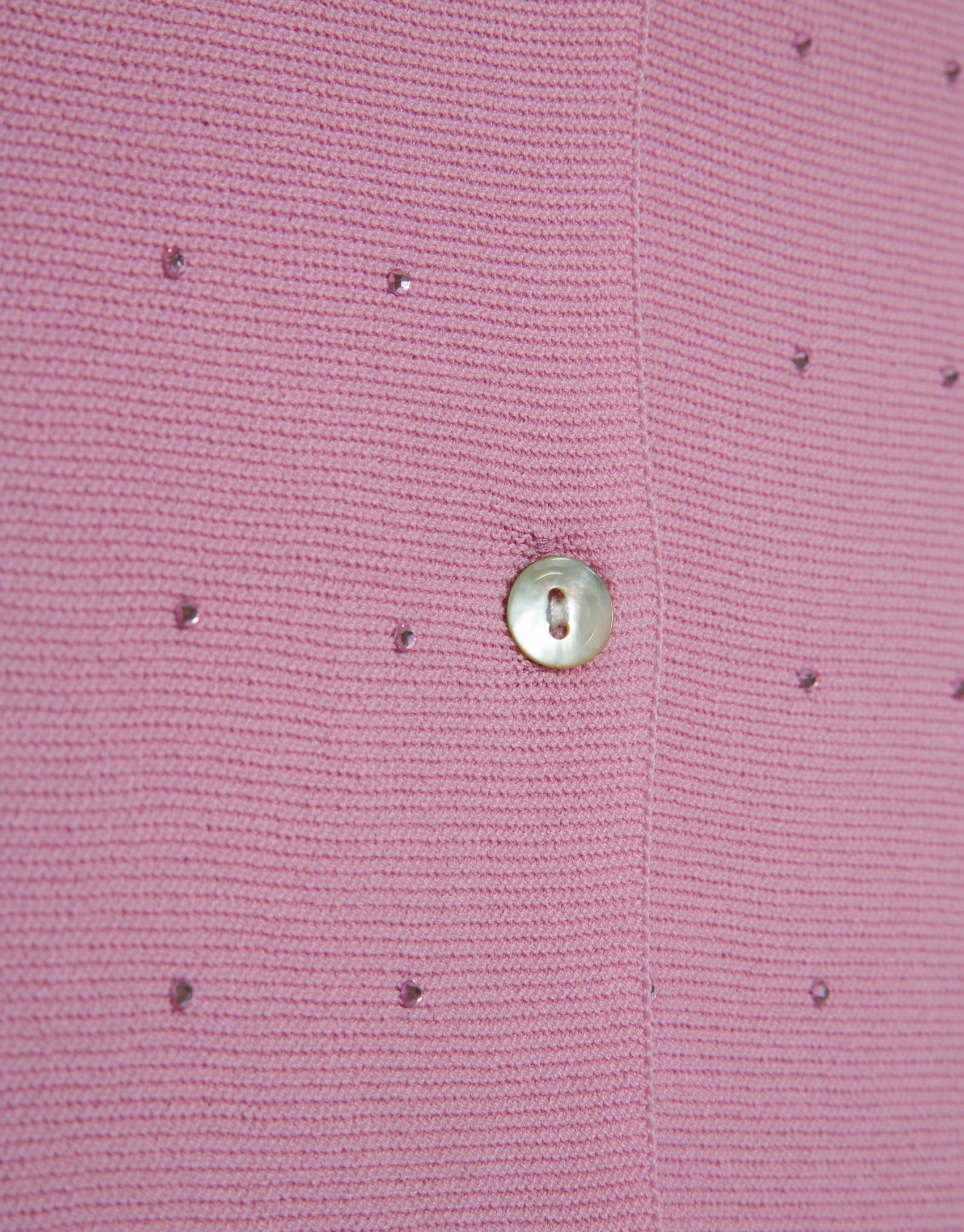Pink bobble knit short jacket with appliqués | Roberto Verino