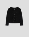 Chaqueta corta punto bobo negro - Mujer | Roberto Verino