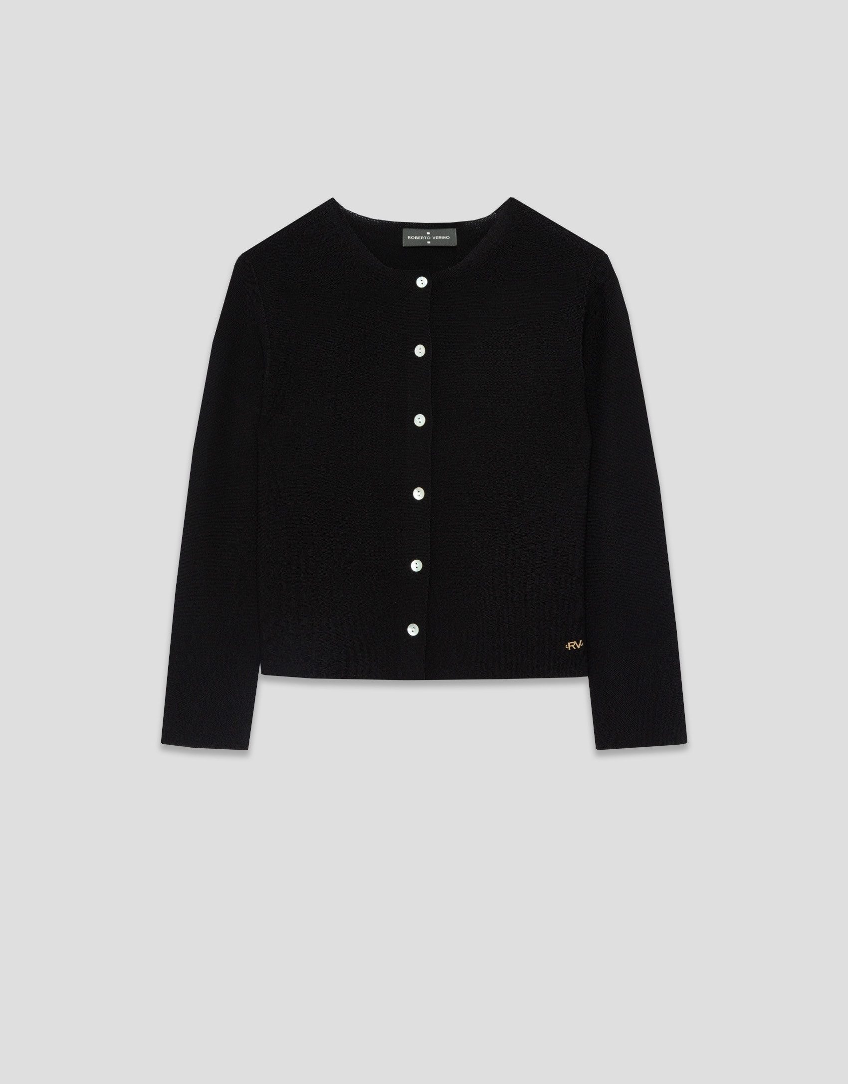 Short black bobble knit jacket - Woman - SS2026 | Roberto Verino