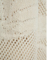 Long beige jacket with floral openwork - Woman | Roberto Verino