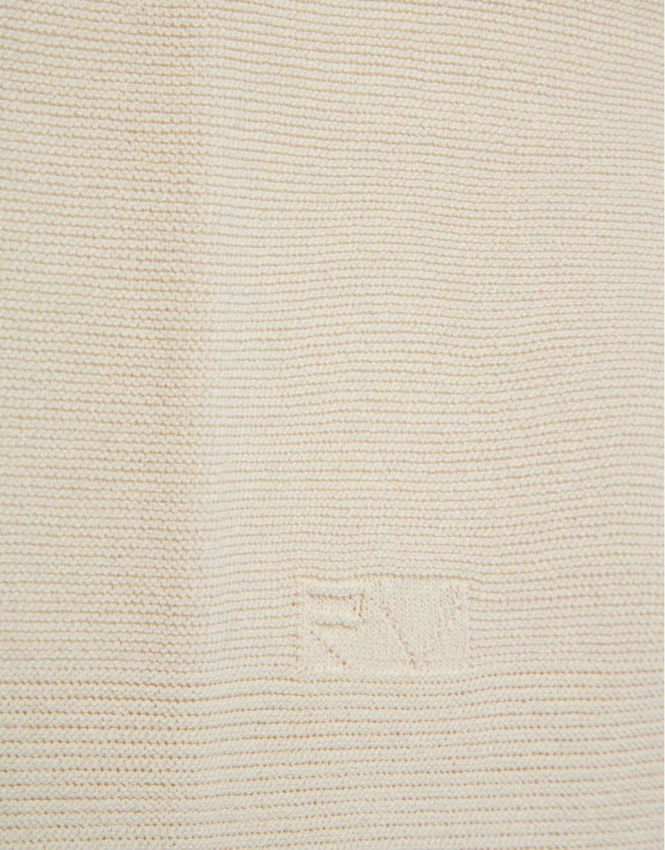 Beige fine knit batwing sleeve jumper - Woman | Roberto Verino