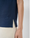Navy blue fine knit batwing sleeve jumper | Roberto Verino