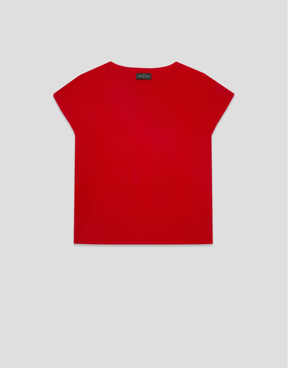 Jersey punto fino manga murciélago rojo | Roberto Verino