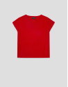 Red fine knit batwing sleeve jumper - Woman | Roberto Verino