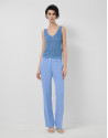 Blue lurex openwork knit top - Woman - SS2026 | Roberto Verino