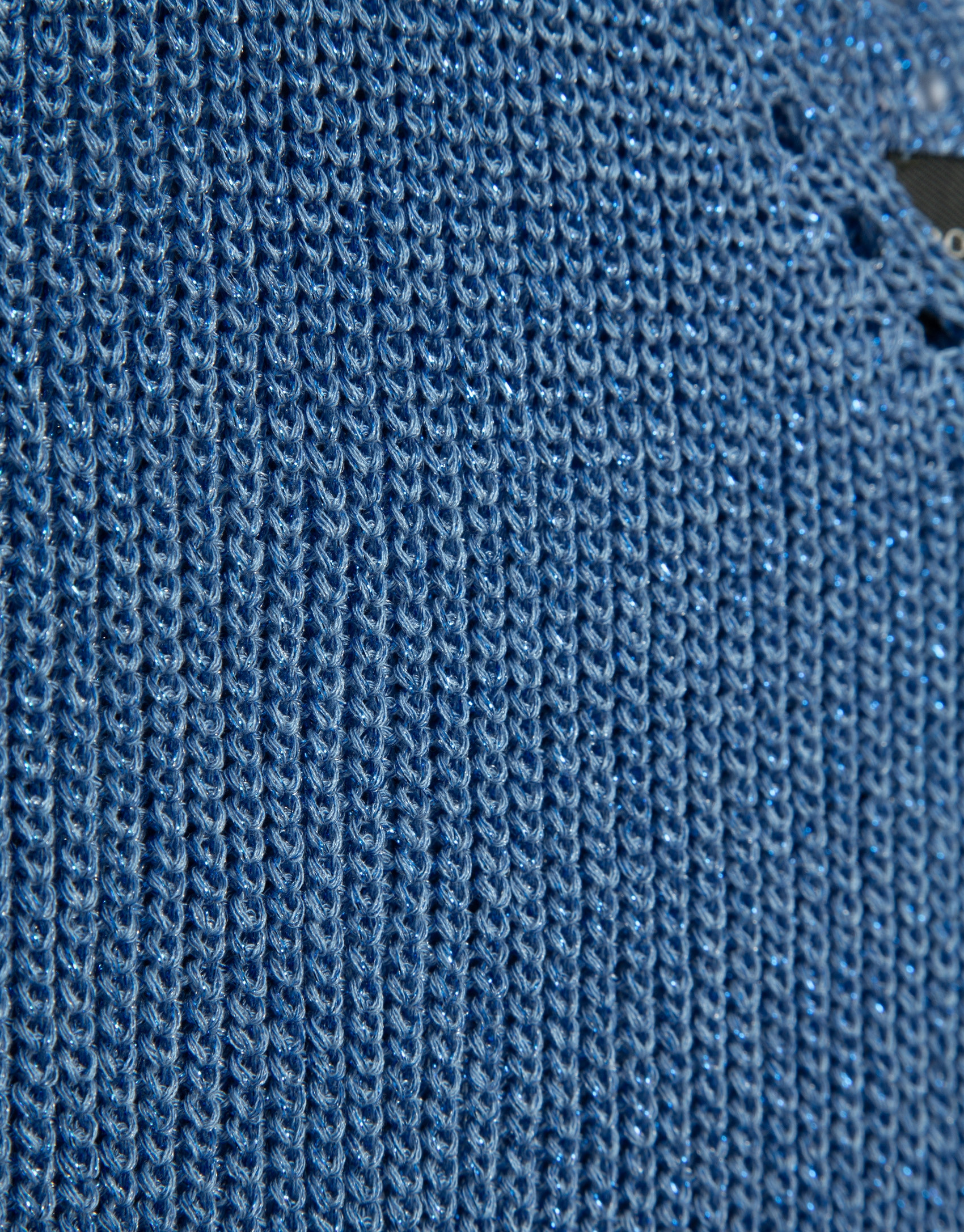 Top de sisas punto calado con lúrex azul | Roberto Verino