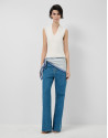 Top escote pico punto roma crudo - Mujer | Roberto Verino