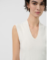 Top escote pico punto roma crudo - Mujer | Roberto Verino