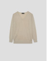 Beige fine V-neck jumper - Woman - SS2026 | Roberto Verino