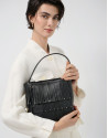 Bolso hobo Chloe piel negra con flecos - Mujer | Roberto Verino