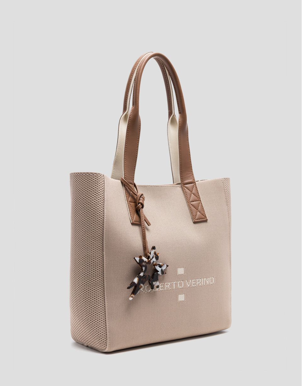 Bolso de hombro Zendaya Hobo Midi punto beige | Roberto Verino