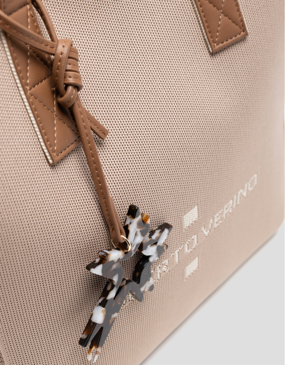 Zendaya Hobo Midi shoulder bag in beige knit | Roberto Verino