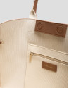 Zendaya Shopping XL beige knit shoulder bag | Roberto Verino