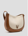 Bolso de hombro Iera Hobo lona y piel cámel | Roberto Verino