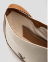 Iera Hobo shoulder bag in canvas and camel ... | Roberto Verino