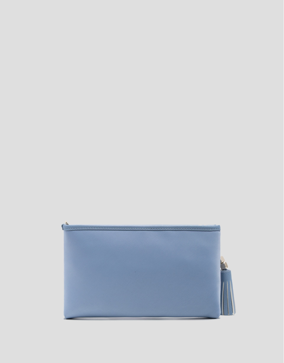 Dafne Messenger shoulder bag in light blue nylon | Roberto Verino