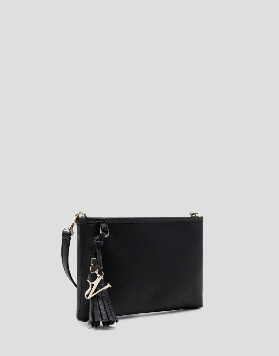 Dafne Messenger shoulder bag in black nylon | Roberto Verino