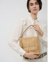 Bolso Bucket Chloe piel avellana con flecos | Roberto Verino