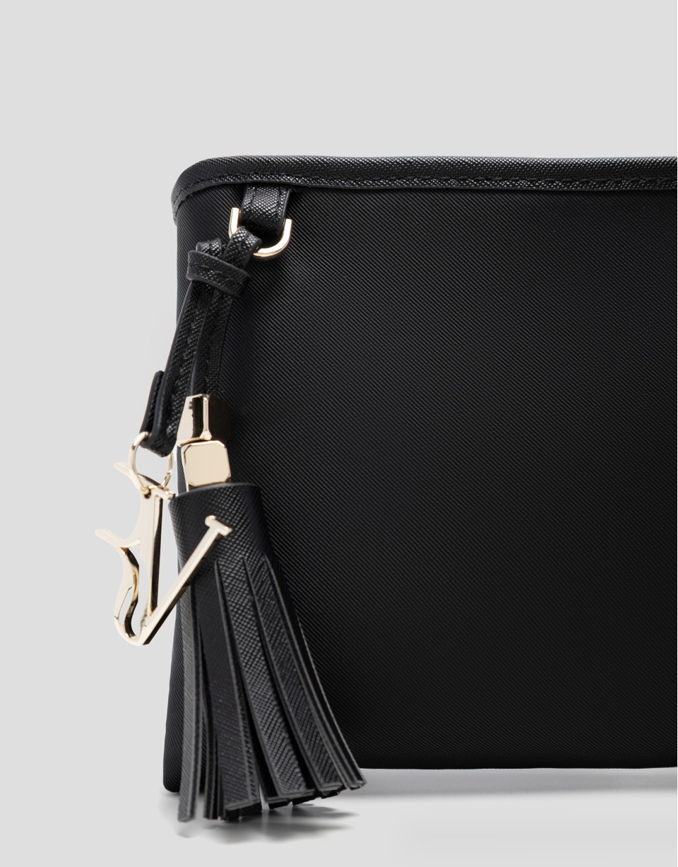 Dafne Messenger shoulder bag in black nylon | Roberto Verino