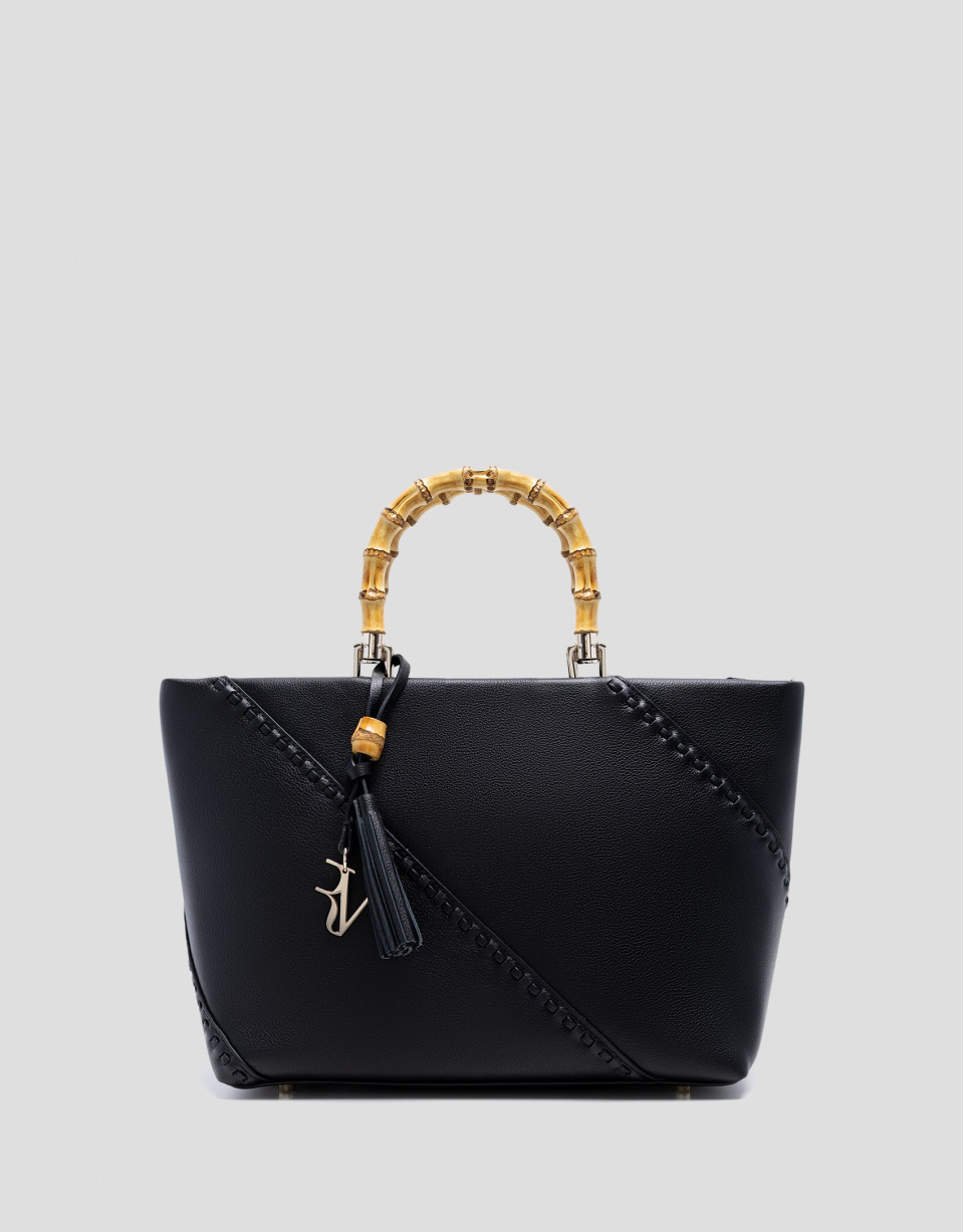 Bolso de mano Clara Satchel piel negra - Mujer | Roberto Verino