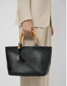 Bolso de mano Clara Satchel piel negra - Mujer | Roberto Verino