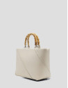 Clara Satchel handbag in ecru leather - Woman | Roberto Verino