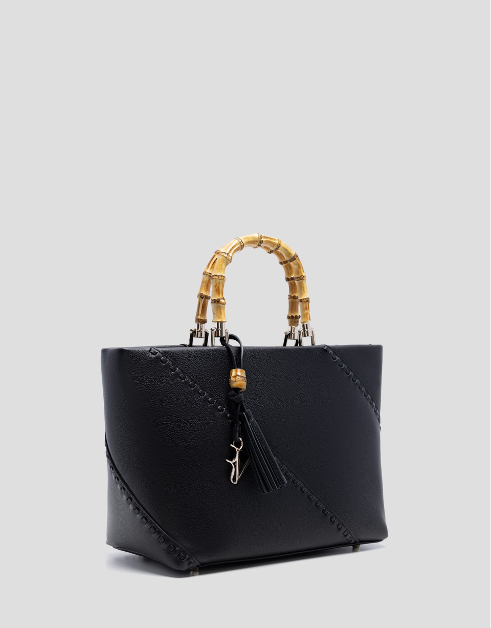 Bolso de mano Clara Satchel piel negra - Mujer | Roberto Verino