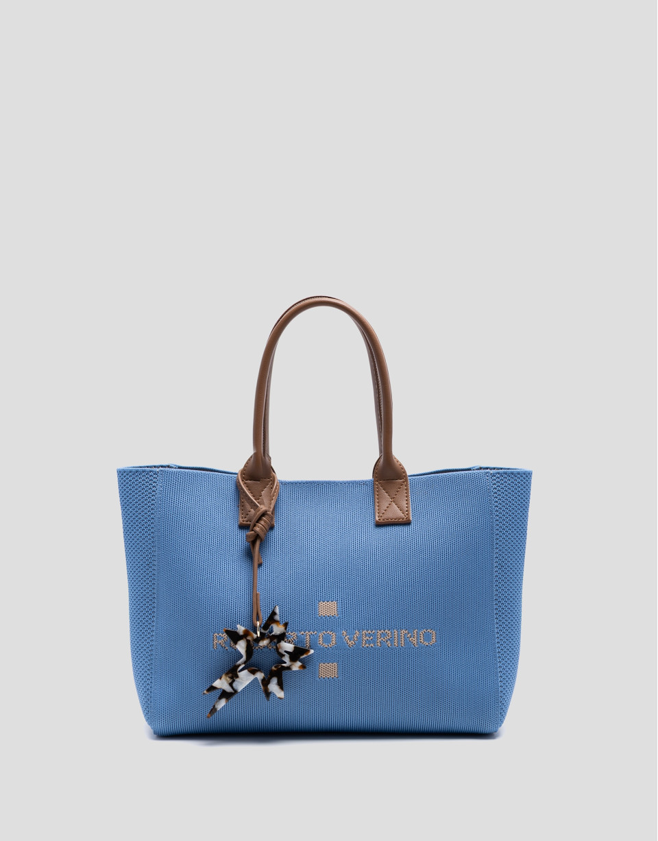 Bolso de mano Zendaya Satchel punto azul claro | Roberto Verino