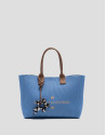 Bolso de mano Zendaya Satchel punto azul claro | Roberto Verino