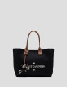 Zendaya Satchel handbag in black knit - Woman | Roberto Verino