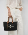 Zendaya Satchel handbag in black knit - Woman | Roberto Verino