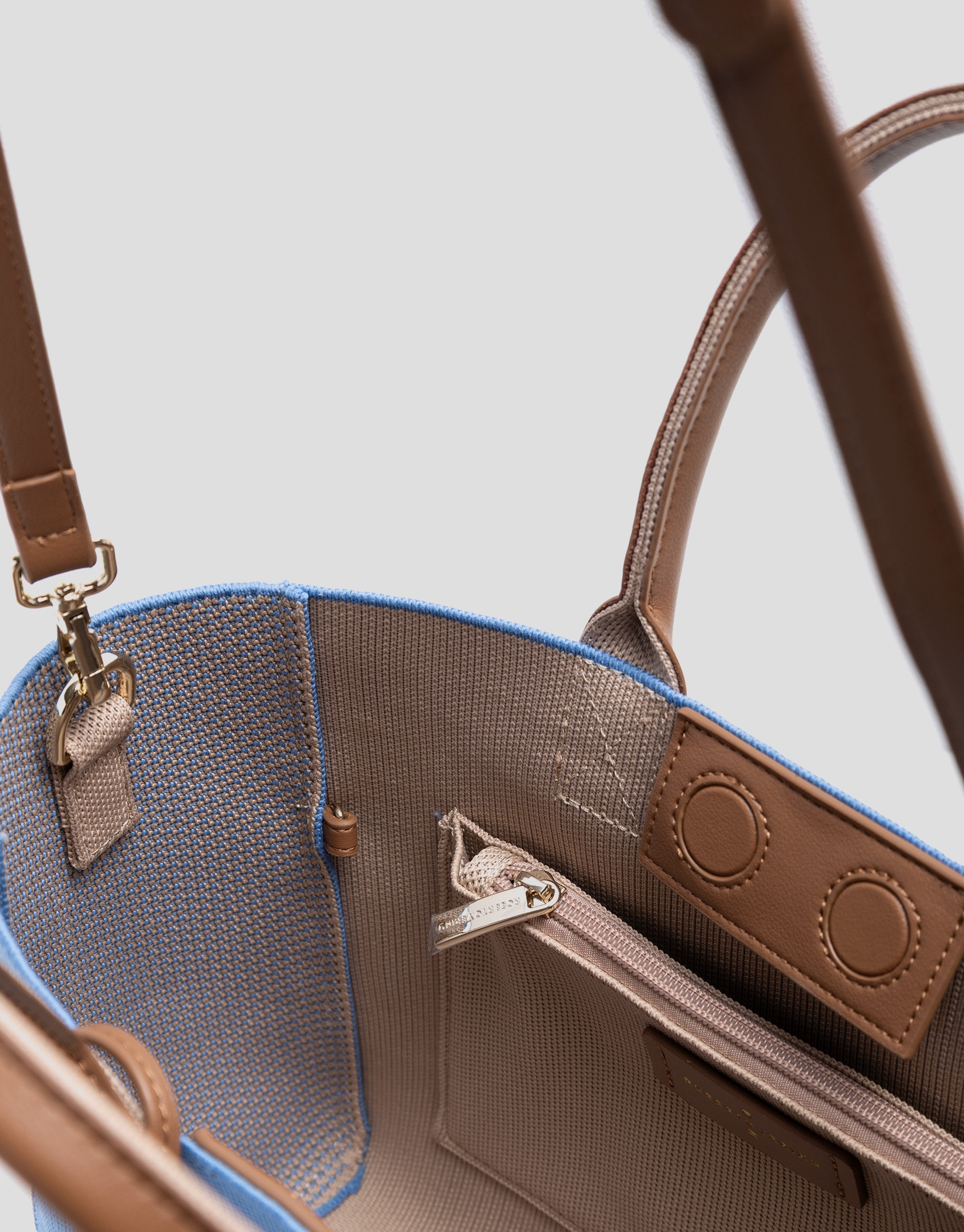 Zendaya Satchel light blue knit handbag - Woman | Roberto Verino