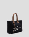 Zendaya Satchel handbag in black knit - Woman | Roberto Verino