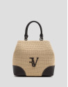 Vera Bucket bag in beige and brown leather | Roberto Verino