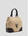Vera Bucket bag in beige and brown leather | Roberto Verino