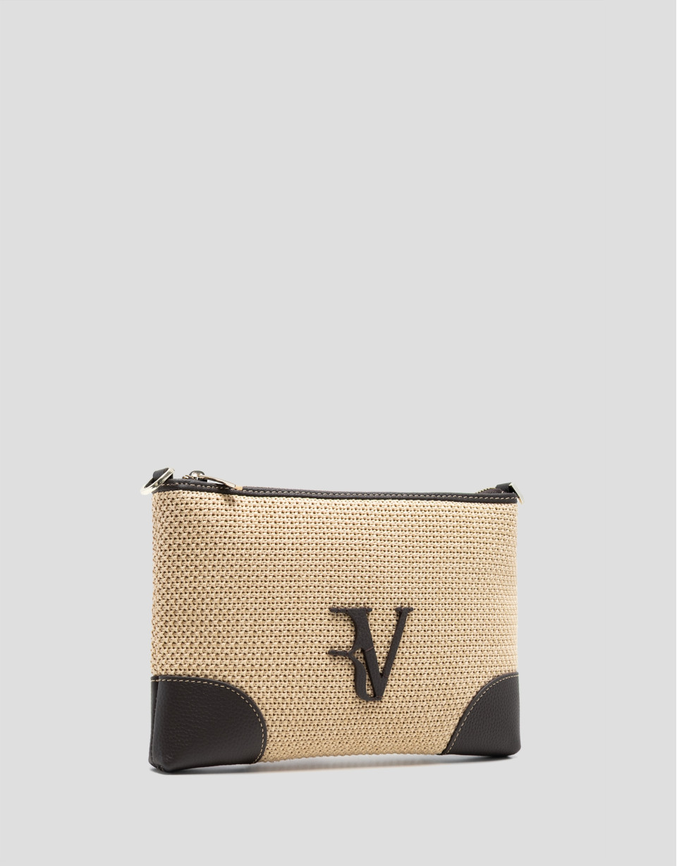 Bolso Vera Messenger beige y piel marrón | Roberto Verino