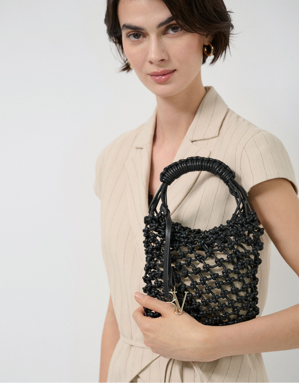 Bolso Alison Mini piel anudada negra - Mujer | Roberto Verino