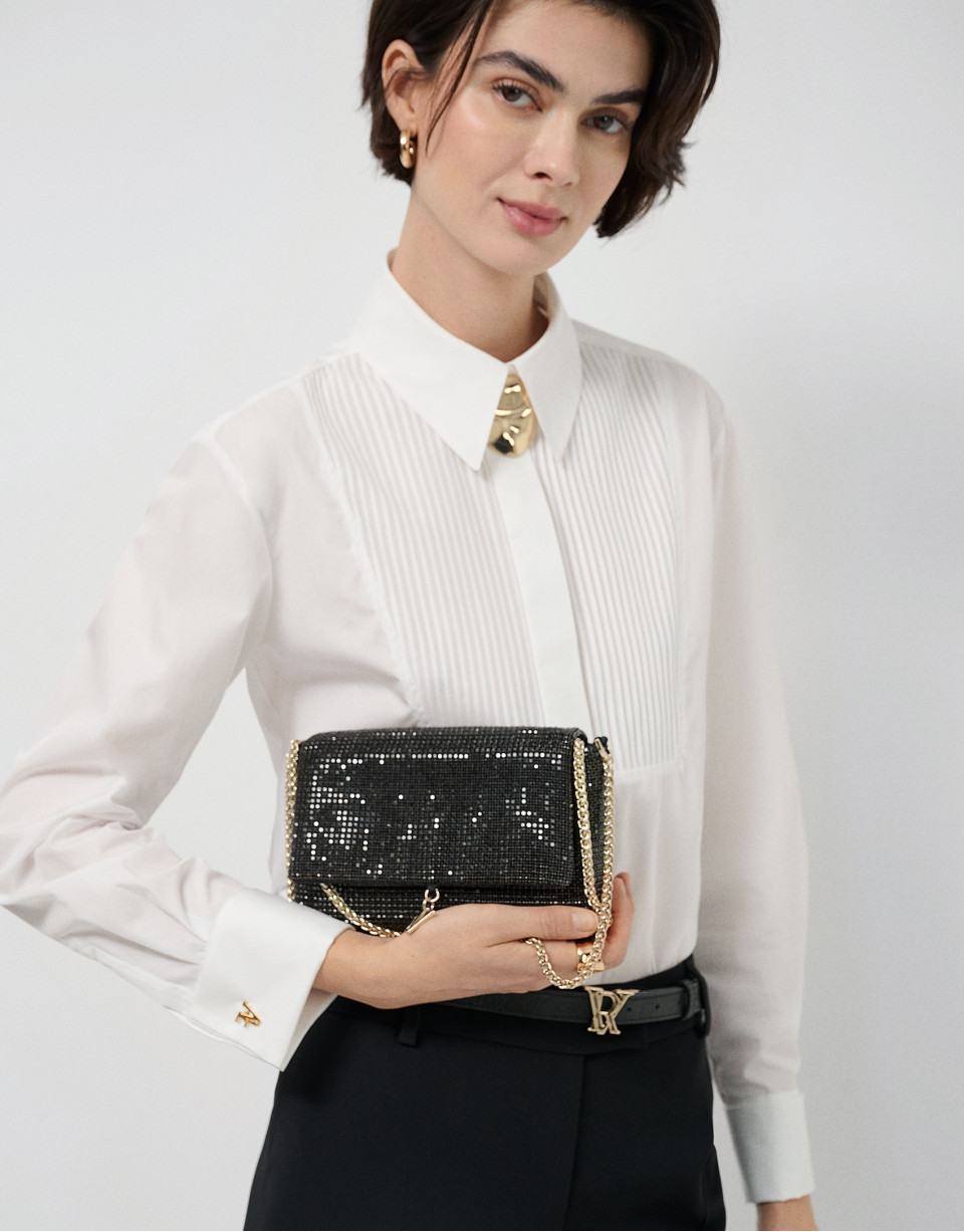 Aretha Mini Black clutch bag - Woman - SS2026 | Roberto Verino