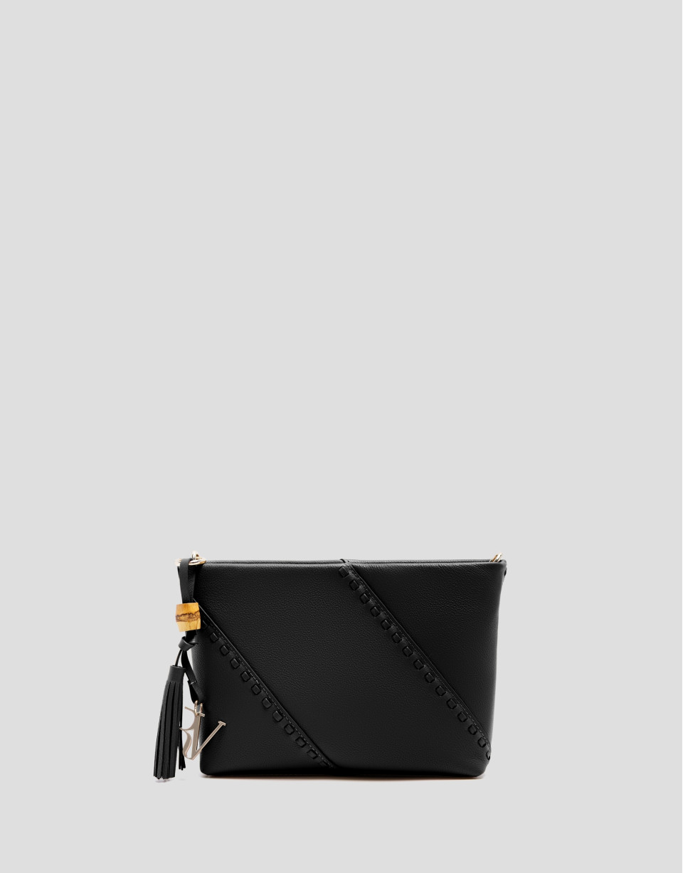 Bolso bandolera Clara Messenger piel negra | Roberto Verino